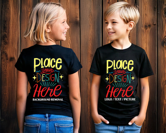 Custom T-Shirts for Kids | Personalized Shirt with Your Text, Image, or Logo | Custom Design Cotton Tee for Events, Business, Weddings & Gifts | Front & Back Printing